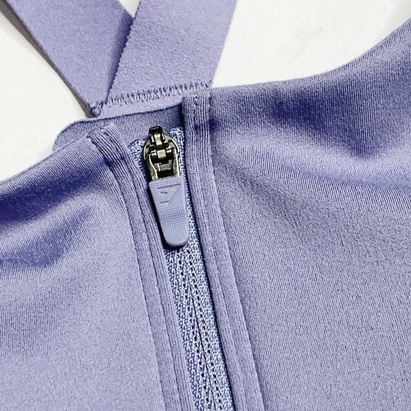 Gymshark Light Purple Full Zip Padded Sports Bra Adjustable Mesh Back Keyhole S - Picture 2 of 9